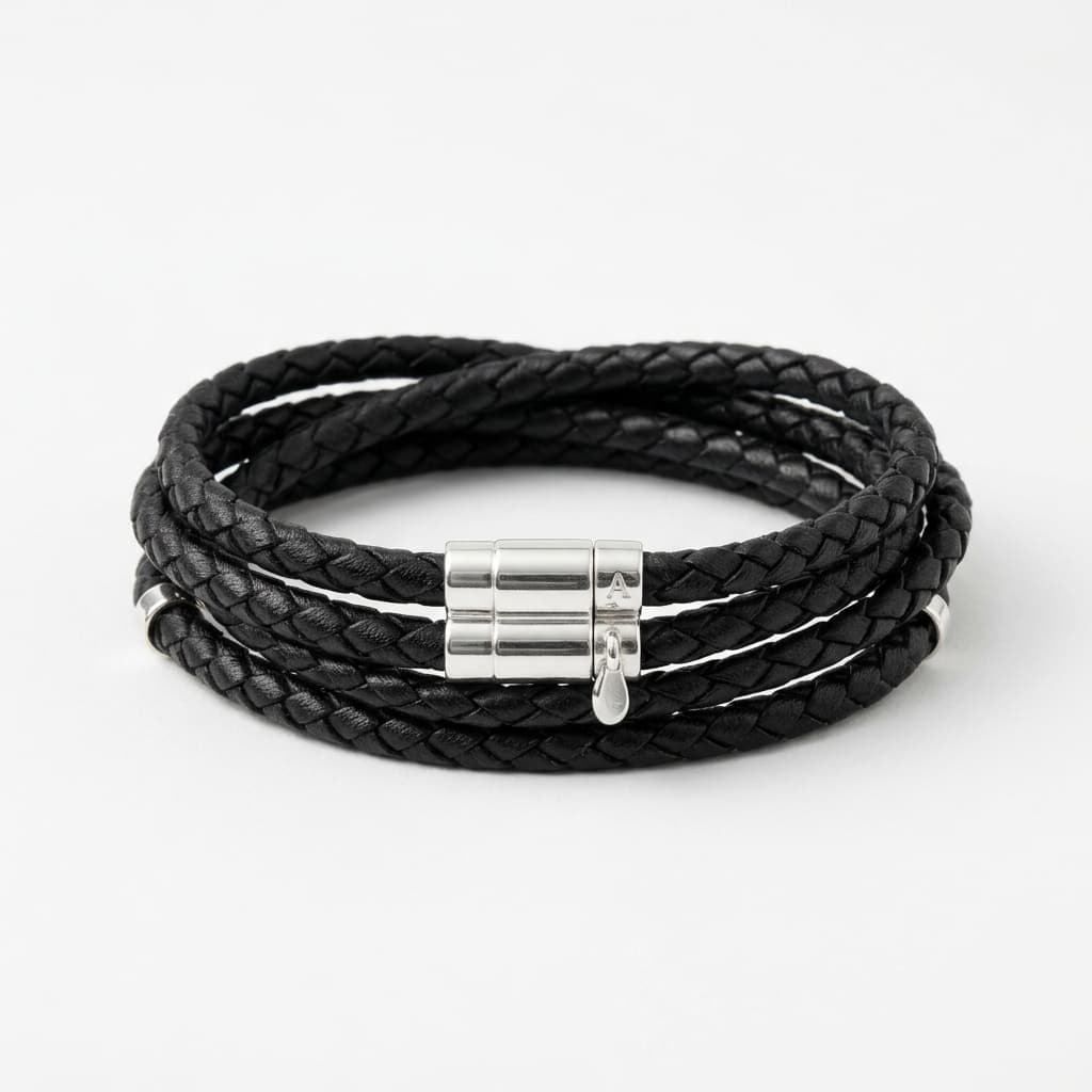 Woven Calfskin Magnetic Bracelet
