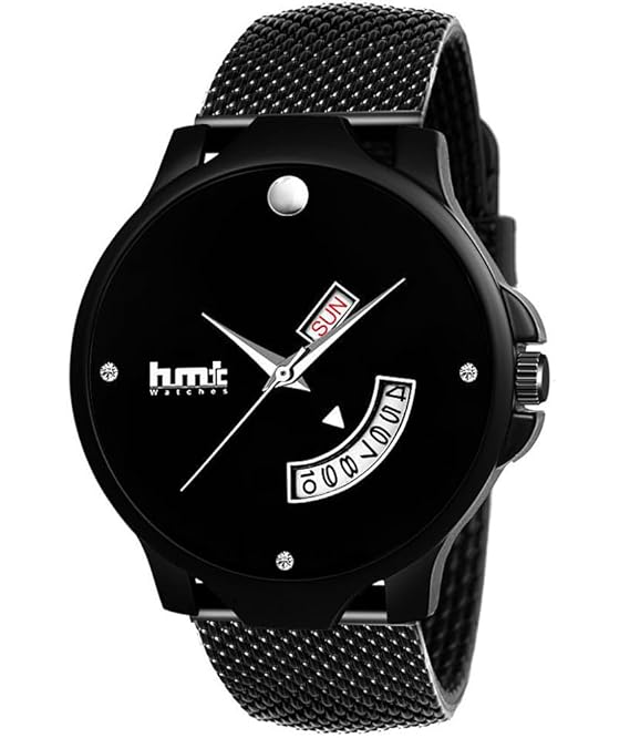 HMTC Men's Minimalist Analog Watch with Date & Day Display – Classic Quartz Timepiece with Sleek, Comfortable Design